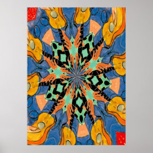 Stain Glass Style Guitars Abstract Poster