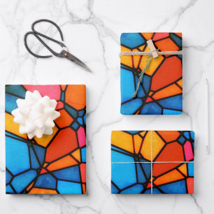 Stain Glass Wrapping Paper Sheet