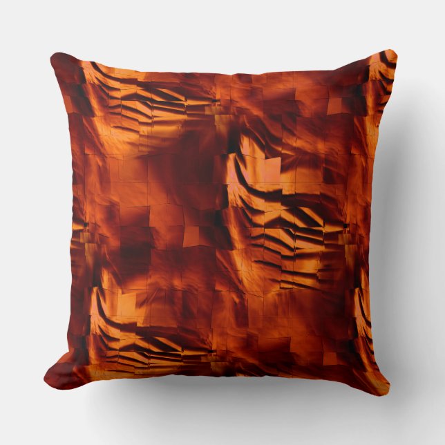 Stained abstract mosaic drawing, rustic coral gold cushion (Front)
