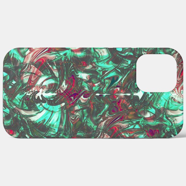 Stained aquamarine and red, soiled with dull black Case-Mate iPhone case (Back (Horizontal))