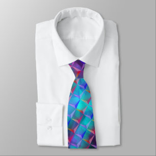 Stained bluish lilac and 3D or pink triangles Tie