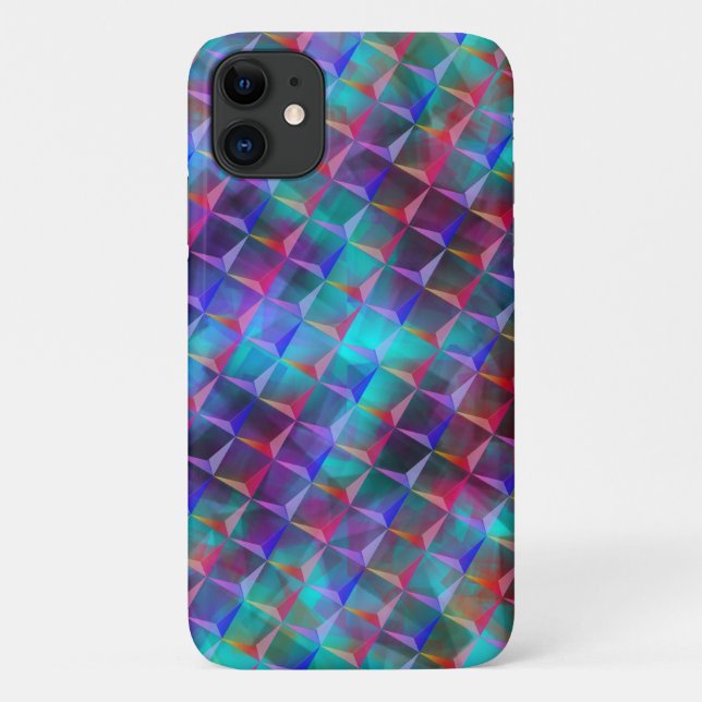 Stained bluish lilac and 3D or pink triangles Tote Case-Mate iPhone Case (Back)