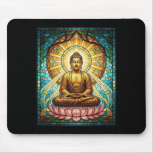 Stained Gl Buddha Zen Buddhism Spiritual Meditatio Mouse Mat