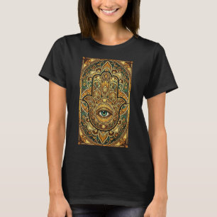 Stained Gl Mandala Hamsa Hand Spiritual Meditation T-Shirt