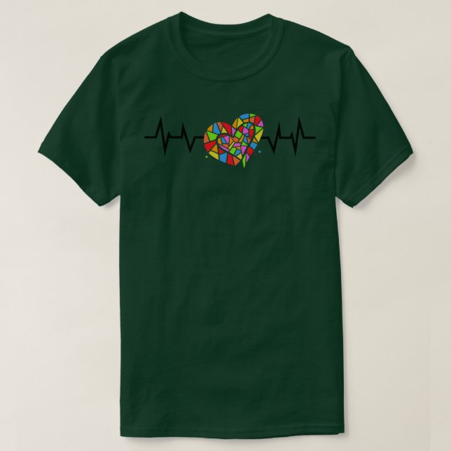 Stained Glas Heartbeat T-Shirt (Design Front)