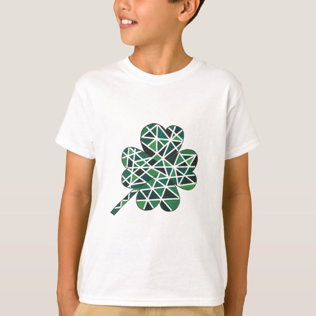 Stained Glass 4-Leaf Clover T-Shirt (Front)