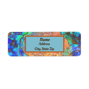 Stained Glass Abalone Shell Abstract Mosaic