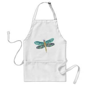 Stained Glass & Abalone Shell Dragonfly Standard Apron