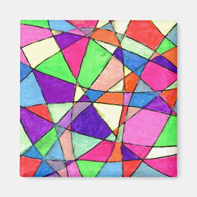 "Stained Glass" Abstract Art Magnet (Front)