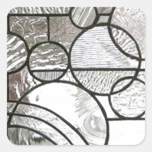 Stained Glass  Abstract Circle square clear Square Sticker