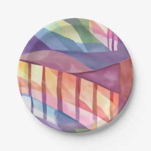 Stained Glass Abstract Colourful Contemporary Ar Paper Plate