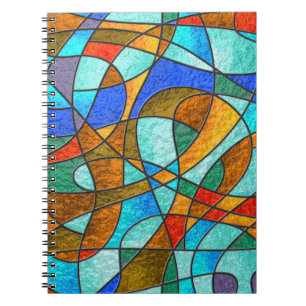 Stained glass: abstract colourful sketch. notebook