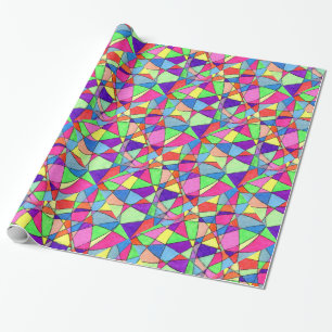 "Stained Glass" Abstract Design Wrapping Paper