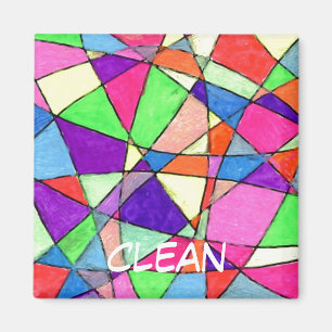 "Stained Glass" Abstract Dishwasher Status Magnet