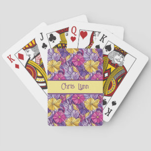 Stained Glass Abstract Purple Yellow Pink Playing Cards