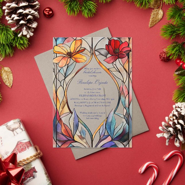 Stained Glass Acrylic Bridal Shower Invitation (Insitu (Holiday))