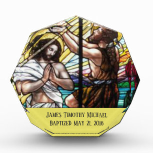Stained Glass Adult Baptism Jesus St. John Baptist Photo Block