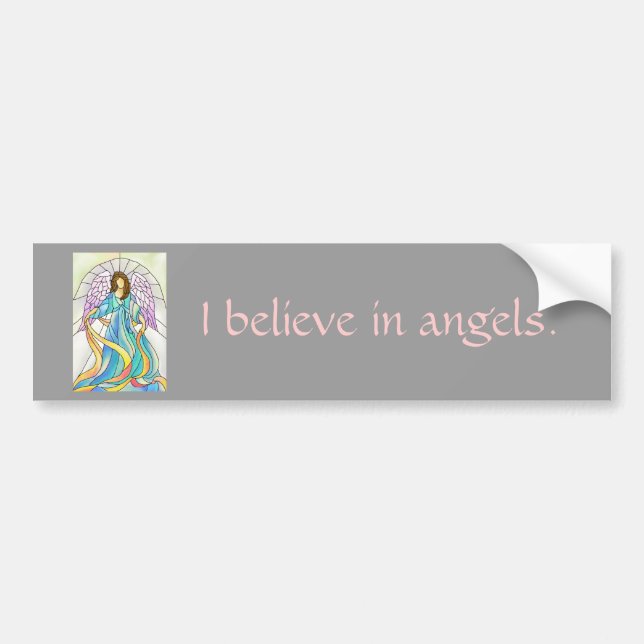 Stained Glass Angel Bumper Sticker (Front)