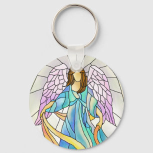 Stained Glass Angel Key Ring