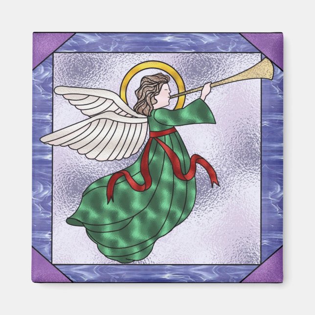 Stained glass angel magnet (Front)