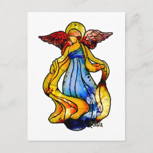 Stained Glass Angel Postcard