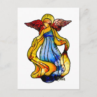 Stained Glass Angel Postcard