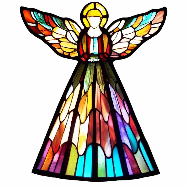 Stained Glass Angel Statue Photo Sculpture Decoration (Front)