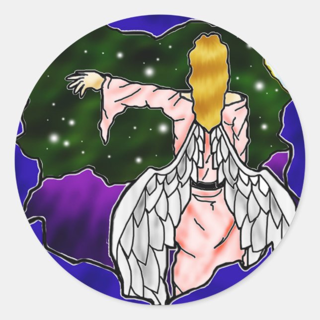 Stained Glass Angel Sticker (Front)