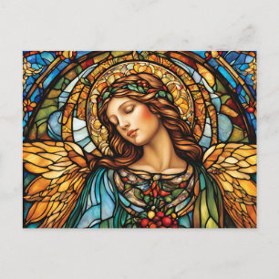 Stained Glass Angel with Wings Postcard
