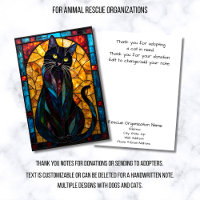 Stained Glass Animal Rescue Organization Black Cat