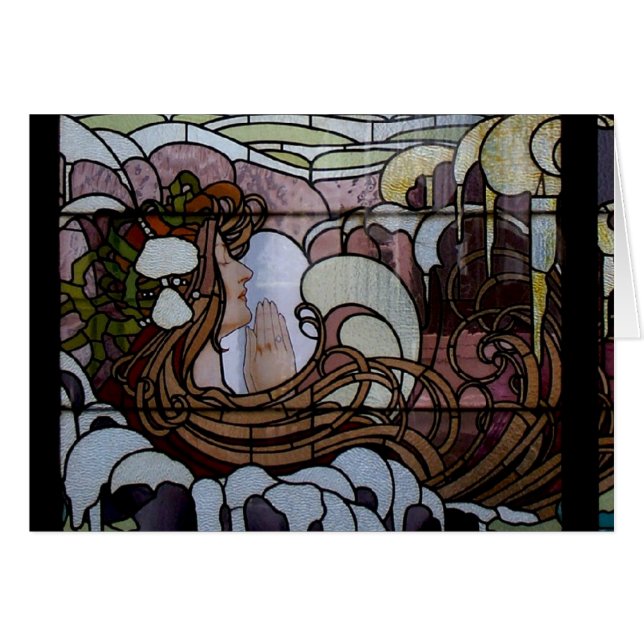Stained Glass Art Nouveau Sea Scene (Front Horizontal)