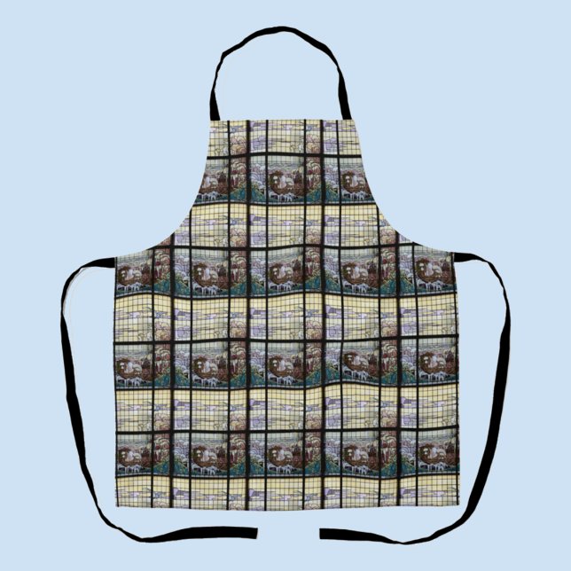 Stained Glass Art Nouveau Sea Scene Apron (Creator Uploaded)