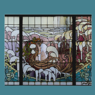 Stained Glass Art Nouveau Sea Scene Postcard