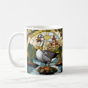 Stained Glass Art, Silly Goose Stained Glass  Coffee Mug
