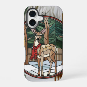 Stained Glass Art, Stained Glass Style Deer Art iPhone 16 Case