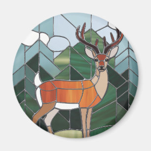 Stained Glass Art, Stained Glass Style Deer Art Magnet