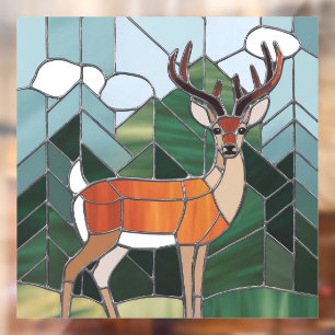 Stained Glass Art, Stained Glass Style Deer Art Window Cling