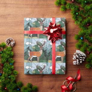 Stained Glass Art, Stained Glass Style Deer Art Wrapping Paper