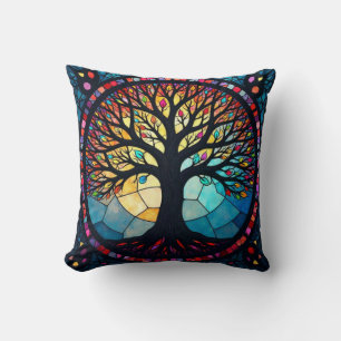 Stained Glass Art, Tree of Life Stained Glass Cushion