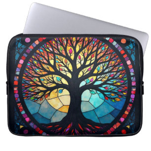 Stained Glass Art, Tree of Life Stained Glass  Laptop Sleeve