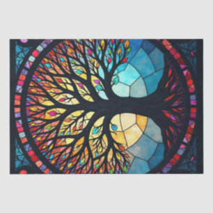 Stained Glass Art, Tree of Life Stained Glass  Tissue Paper