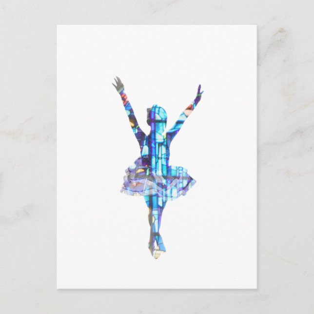 Stained Glass Ballerina  Postcard (Front)