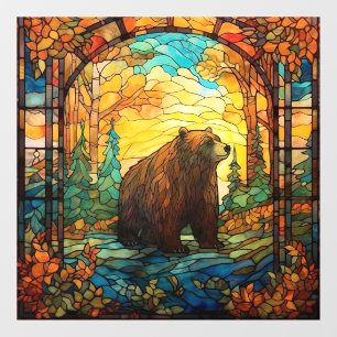 Stained Glass Bear Window Cling