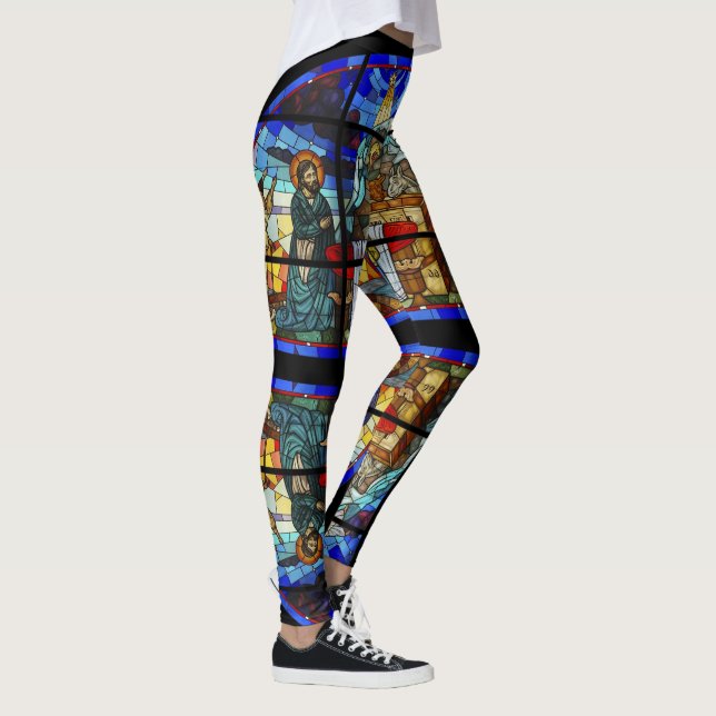 Stained glass Bible stories Leggings (Right)