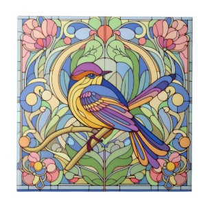 Stained Glass Bird Tile