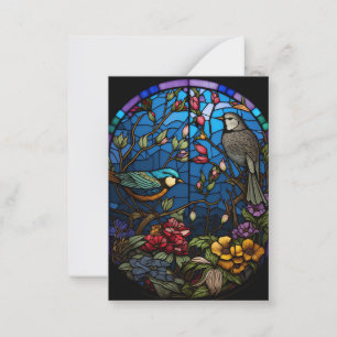 Stained Glass Birds Card