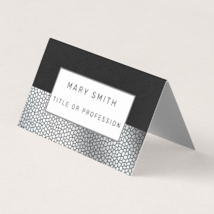 Stained Glass Black Silver Business Card