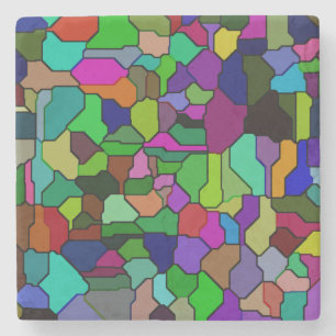 Stained Glass Block Tile Marble Coaster