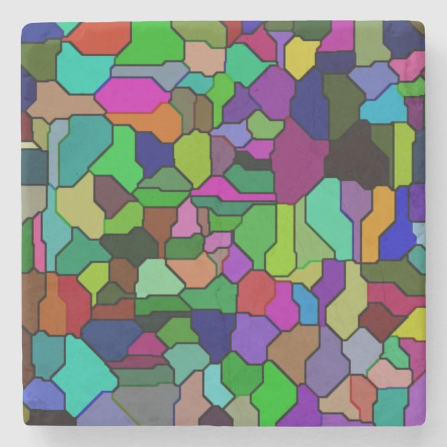 Stained Glass Block Tile Marble Coaster (Front)