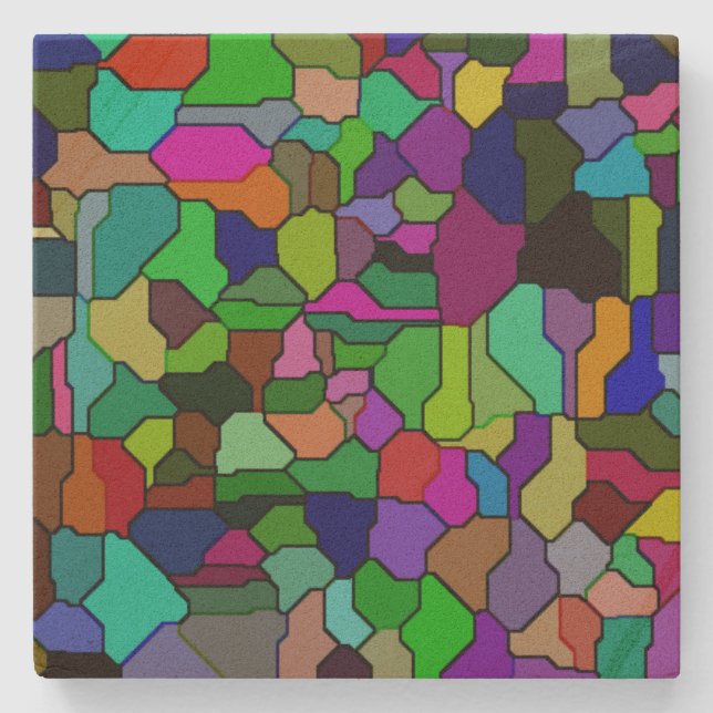 Stained Glass Block Tile Sandstone Coaster (Front)